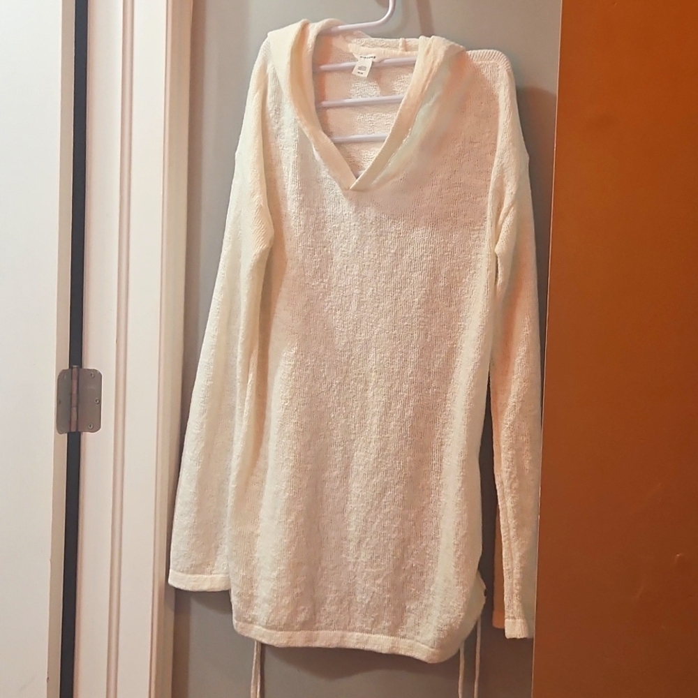 White Ripzone Knit Hoodie